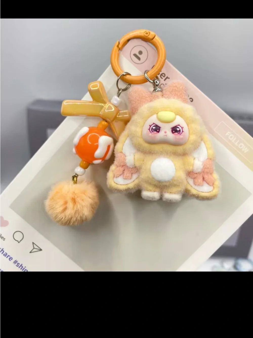 Cute Plush Animal Keychain for Kids - Pink or Green